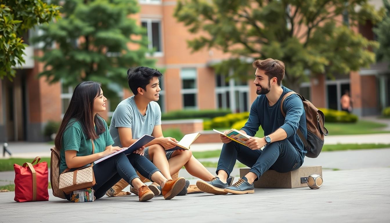 Student preparing for exams with study materials